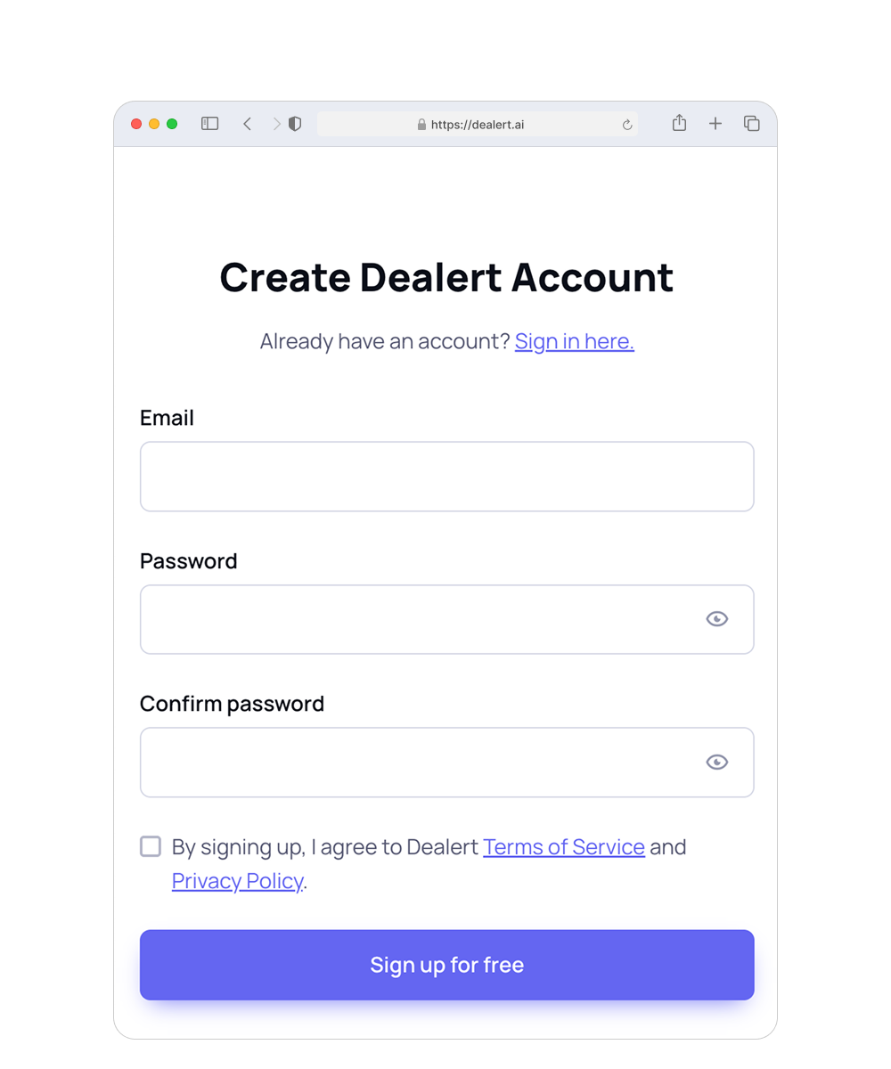 Signup Screenshot